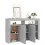 Credenza con Luci LED Grigio Cemento 115,5x30x75 cm