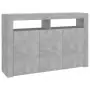 Credenza con Luci LED Grigio Cemento 115,5x30x75 cm