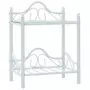 Comodini Set 2 pz Acciaio e Vetro Temperato 45x30,5x60cm Bianco