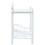 Comodini Set 2 pz Acciaio e Vetro Temperato 45x30,5x60cm Bianco