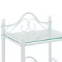 Comodini Set 2 pz Acciaio e Vetro Temperato 45x30,5x60cm Bianco