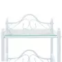 Comodini Set 2 pz Acciaio e Vetro Temperato 45x30,5x60cm Bianco