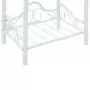 Comodini Set 2 pz Acciaio e Vetro Temperato 45x30,5x60cm Bianco