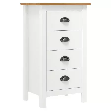 Credenza Hill Range Bianco 46x35x80 cm Legno Massello di Pino