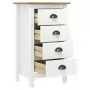 Credenza Hill Range Bianco 46x35x80 cm Legno Massello di Pino