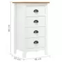 Credenza Hill Range Bianco 46x35x80 cm Legno Massello di Pino