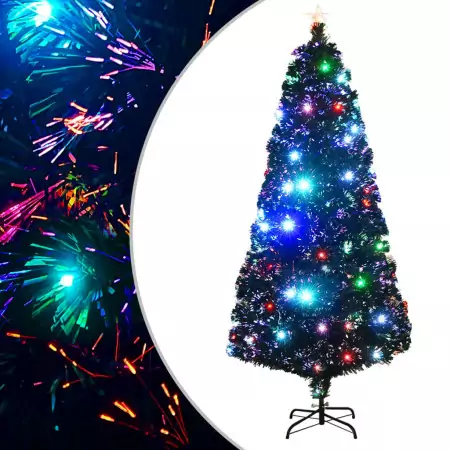 Albero di Natale Artificiale Supporto/LED 180 cm Fibra Ottica