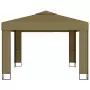 Gazebo con Tetto Doppio e Luci LED 3x3x2,7 m Grigio Talpa