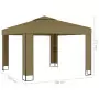 Gazebo con Tetto Doppio e Luci LED 3x3x2,7 m Grigio Talpa