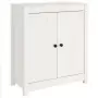 Credenze 2 pz Bianco 70x35x80 cm in Legno Massello di Pino