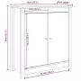 Credenze 2 pz Bianco 70x35x80 cm in Legno Massello di Pino