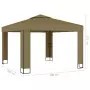 Gazebo con Tetto Doppio 3x3x2,7 m Grigio Talpa 180 g/m²