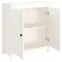 Credenza Bianca 70x35x80 cm in Legno Massello di Pino