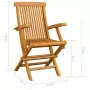 Sedie da Giardino con Cuscini Blu Reale 6 pz Massello di Teak