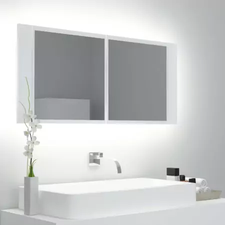 Specchio da Bagno con LED Bianco 100x12x45 cm in Acrilico