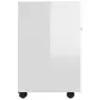 Credenza con Ruote Bianco Lucido 33x38x60 cm in Truciolato