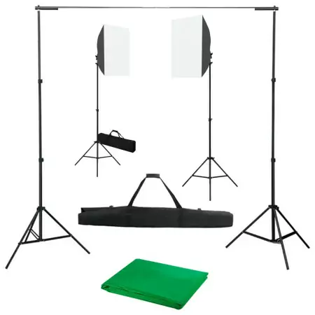 Kit per Studio Fotografico con Luci Softbox e Fondale