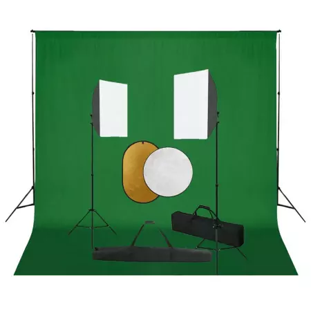 Kit per Studio Fotografico con Set Luci, Fondale e Riflettore