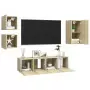 Set Porta TV 5 pz Rovere Sonoma in Truciolato