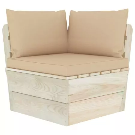 Cuscini per Divani su Pallet 3 pz Beige in Tessuto