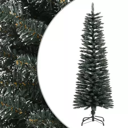 Albero di Natale Artificiale Sottile con Base Verde 120 cm PVC