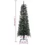 Albero di Natale Artificiale Sottile con Base Verde 120 cm PVC