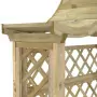 Pergola con Panca e Tetto in Legno di Pino Impregnato