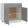 Armadio con Cassetto Grigio Cemento 80x46x81,5 cm in Truciolato