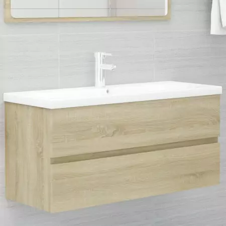 Mobile Bagno con Lavabo Integrato Rovere Sonoma in Truciolato