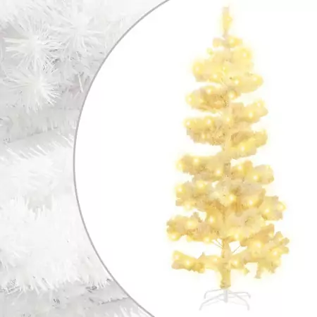 Albero di Natale a Spirale con Base e LED Bianco 150 cm PVC