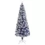 Albero Natale Artificiale LED Bianco e Blu 240 cm Fibra Ottica