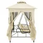 Gazebo Convertibile Panchina a Dondolo Bianco Crema