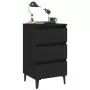 Comodino con Gambe in Metallo 2 pz Nero 40x35x69 cm