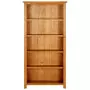 Libreria a 5 Ripiani 70x22x140 cm in Legno Massello di Rovere