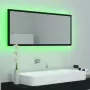 Specchio da Bagno con LED Nero 100x8,5x37 cm in Truciolato