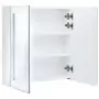 Armadietto Bagno con Specchio e LED 60x14x62 cm