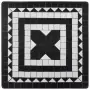 Set Bistrò 3 pz con Mosaico in Ceramica Nero e Bianco