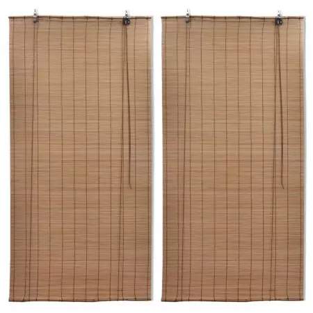 Tende Oscuranti in Bambù 2 pz 100 x 160 cm Marroni