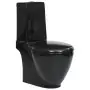 Vaso WC in Ceramica da Bagno Rotondo Base con Scarico Nero