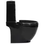 Vaso WC in Ceramica da Bagno Rotondo Base con Scarico Nero