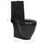 Vaso WC in Ceramica da Bagno Rotondo Base con Scarico Nero