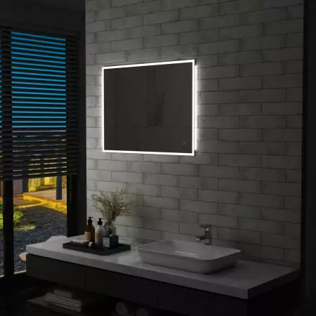 Specchio da Parete a LED per Bagno con Sensore Tattile 80x60cm