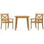 Set Mobili da Pranzo per Giardino 3 pz Legno Massello di Acacia