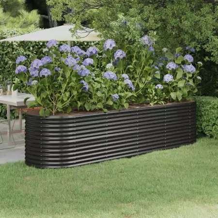 Vaso Giardino Acciaio Verniciato Polvere 296x80x68 cm Antracite