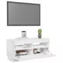 Mobile Porta TV con Luci LED Bianco Lucido 80x35x40 cm