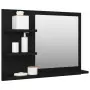 Specchio da Bagno Nero 60x10,5x45 cm in Truciolato