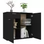 Credenza Nera 80x36x75 cm in Truciolato