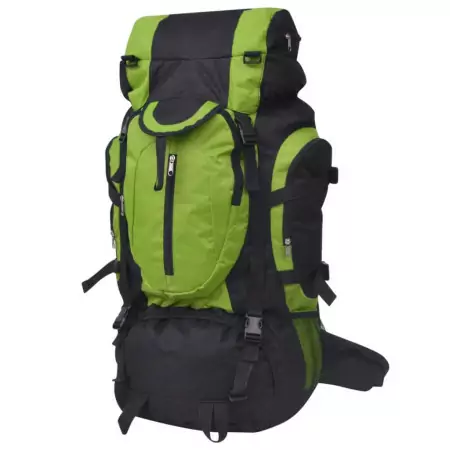 Zaino da Escursioni XXL 75 L Nero e Verde