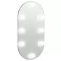 Specchio con Luci LED 60x30 cm Ovale in Vetro