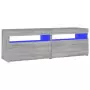 Mobile Porta TV con Luci LED Grigio Sonoma 120x35x40 cm